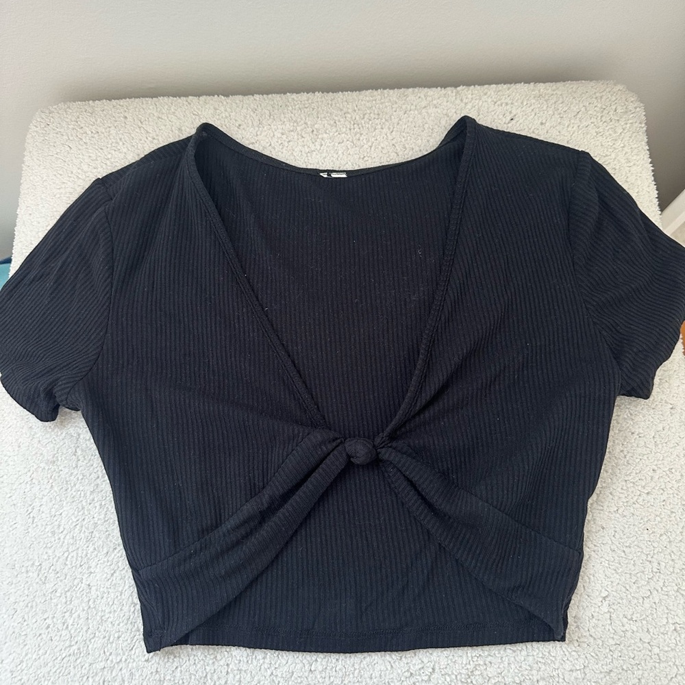 Alo Black Knotted Women's Top